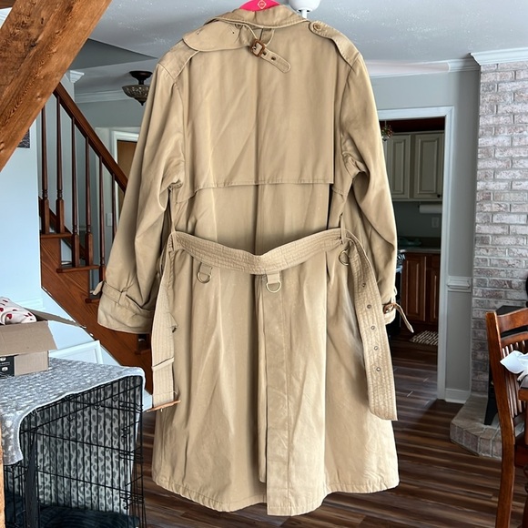 Vintage Brooks Brothers Khaki Double Breasted Trench Coat 40R - Picture 2 of 14